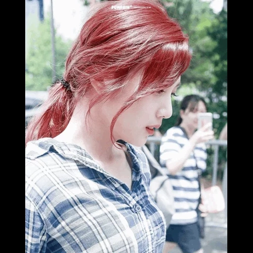 mujer, chica, cabello rojo, chicas coreanas, chica popular