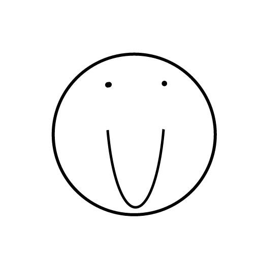 smiley, motif de visage souriant, smiley neutral, pictogramme sans bouche, smiley noir et blanc