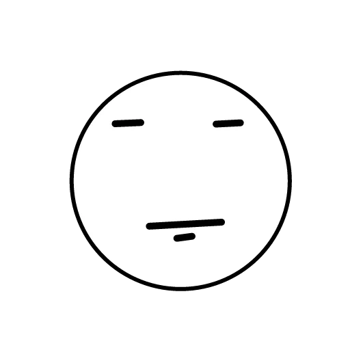 emiley face, sad smiley, the smiley is neutral, black white emoticons, smileik black white smile