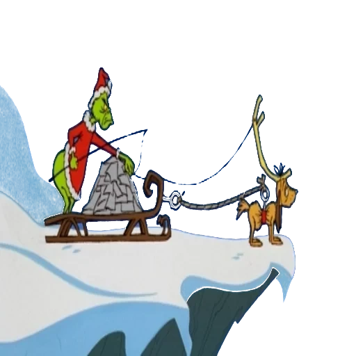 textbook, grinch dog, grinch sled, cartoon sleigh, how the grinch stole christmas