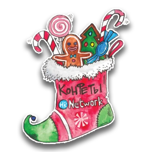 pak hr, weihnachtssocke, neujahrs skizzensocken, neujahrssocken mit süßigkeiten, neujahrssocken von geschenken cartoon