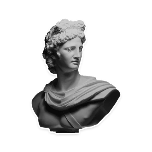 un busto, busto di apollo, scultura del busto, busto statuario di apollo, scultura greca