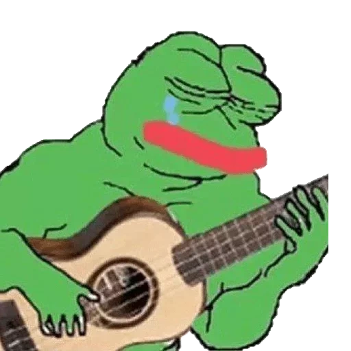 candaan, pepe toad, pepe toad, musisi pepe, katak dengan gitar