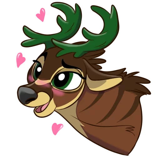 deer, anime, new year's deer, new year's deer rudolph