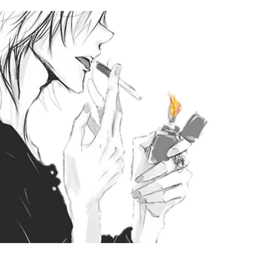 аниме, сигарета аниме, сакурай анастасия, аниме рот сигаретой, аниме парень сигаретой