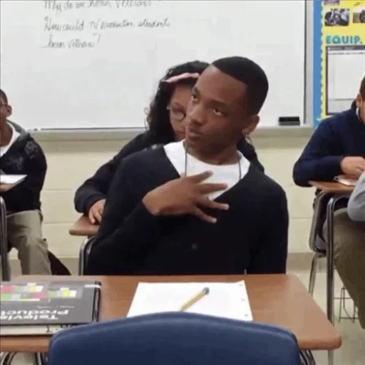chalk plate, the negro at the desk, a short joke, niger meme, memes of black boys on desks
