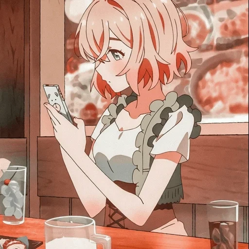 sakura, menina anime, flores de cerejeira, personagens de anime, anime girl hour