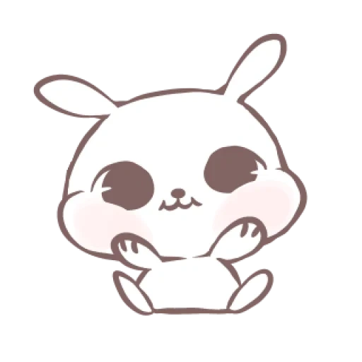 chibi, rabbit, kawaii drawings, kavai stickers, marshmallow and puppy