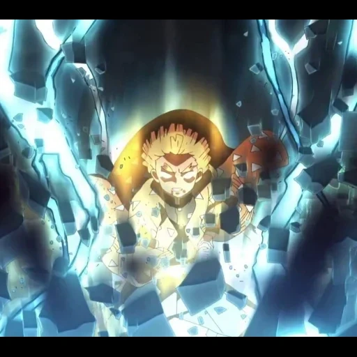 anime, destello final, mob psycho 100, zenitsu flaming thunder dios, blade descargando demonios episodio 17