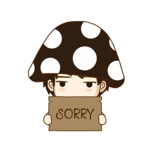 kawai mushroom, anime cute, fun mushroom, anime drawings, anime cute drawings