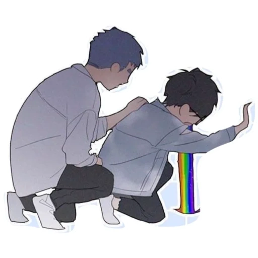 yu yang y lee juan, manchi stickers, manga anime, personajes de anime, ilusión de anime