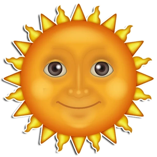 emoji sun, emoji sun, smiley the sun, tersenyumlah wajah matahari, tersenyum matahari dengan latar belakang putih
