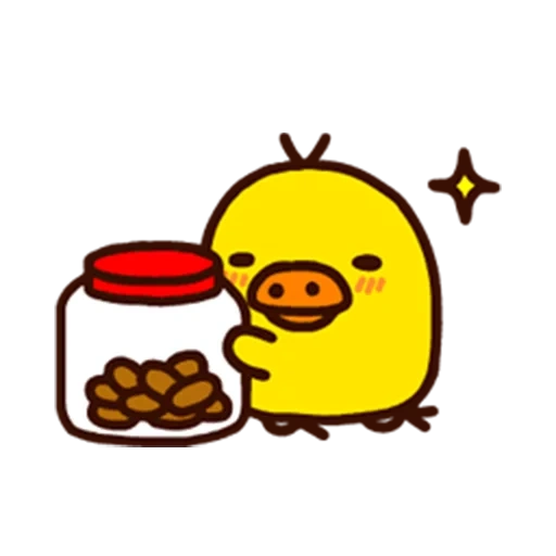 rilakuma, pato sally, patito lira kuma, pollo lira kuma, patrón lindo poco profundo