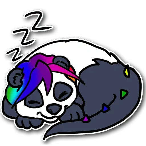 panda, panda, panda dorme, panda colorato