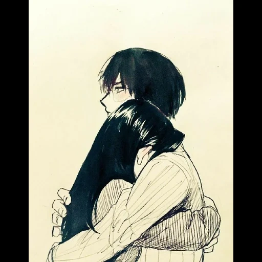 picture, anime hugs, lovely anime couples, eren mikasa manga, kushel akkerman manga