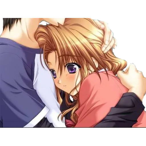 anime, kiss of anime, anime commedia autentica romanticismo, anime girl tiene in braccio il suo ragazzo