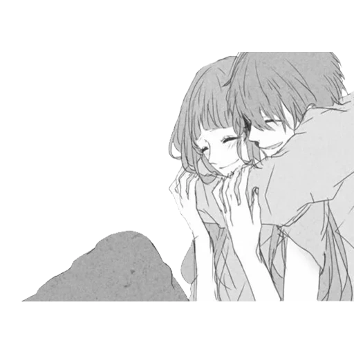 casal de anime, abrace o anime, casal de anime bonito, abraço casal anime, animação abraça chorando