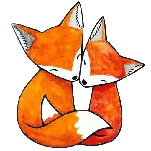 desenho da raposa, ilustração da raposa, sryzovka foxes, desenho da fox sryzovka, desenhos de raposas de desenho