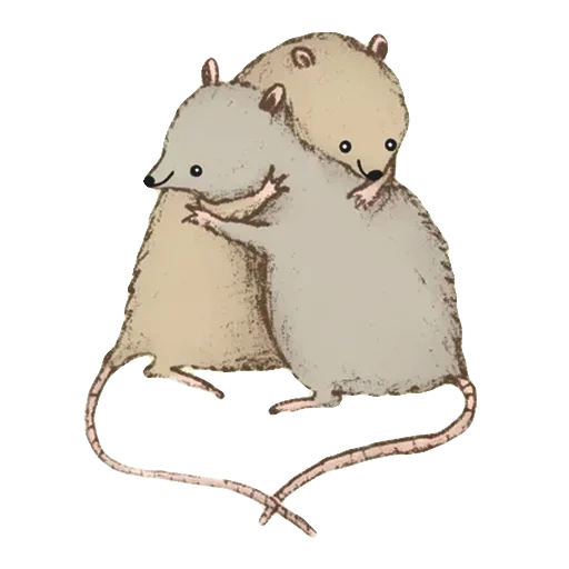 pola yang lucu, hugs bukan drugs, seni lucu tikus, gambar binatang, ilustrasi tikus