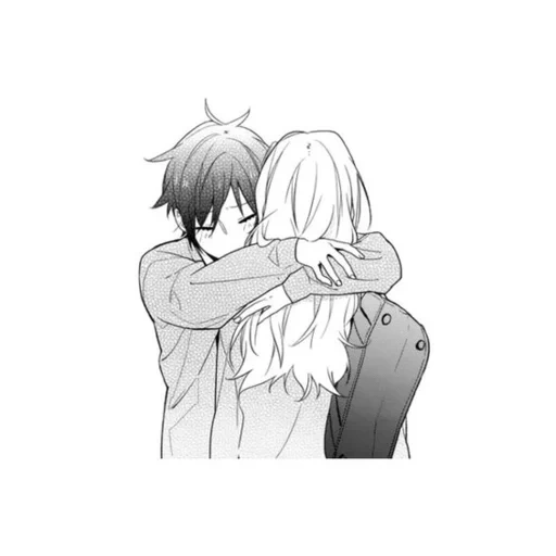 a pair of manga, anime couples, anime pairs of manga, the manga hug, lovely anime couples
