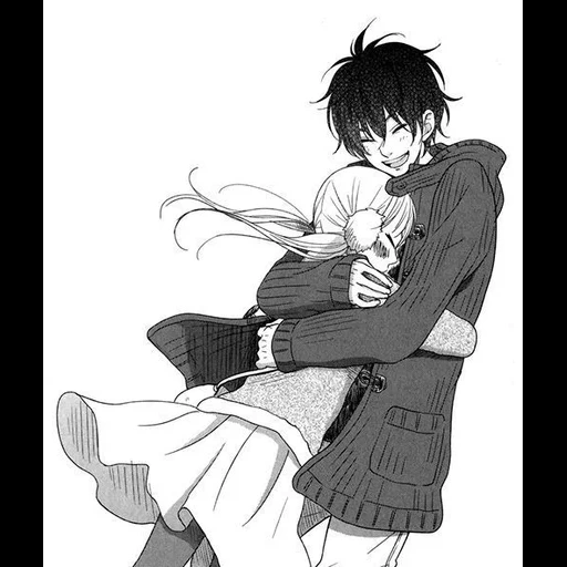 manga, a pair of manga, manga of a couple, anime pairs of manga, the anime of the couple hugs