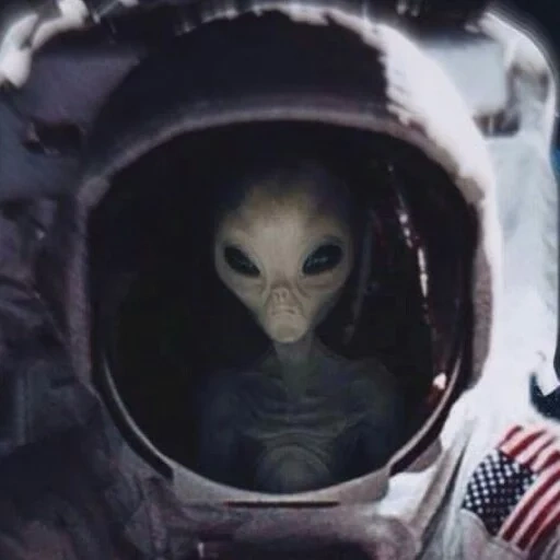darkness, aliens to the moon, nasa buildings to the moon, the astronaut is an alien, an alien to a spacesuit