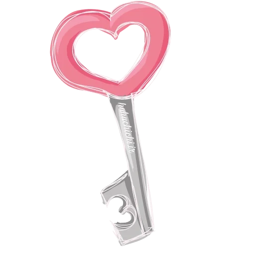 key, key, the key to love, heart-shaped key, love key white