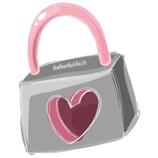 bag, handbag, handbag, pink bag, bag logo heart shape