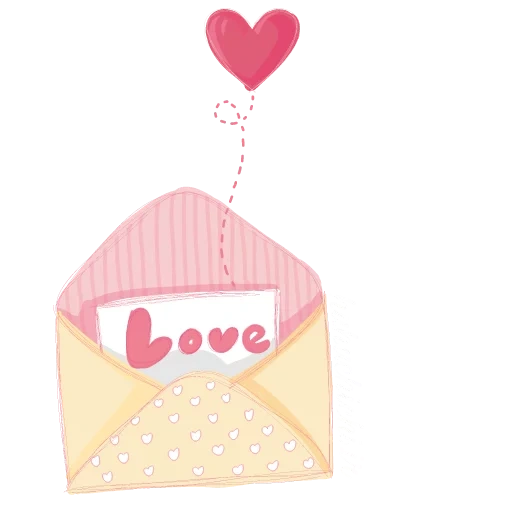 конверт, розовый конверт, конверт без фона, маленькие конверты, конвертик сердечком
