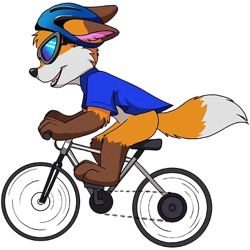 auf dem fahrrad, fox motorrad, fox motorrad, fox fahrrad, pelziges fahrrad