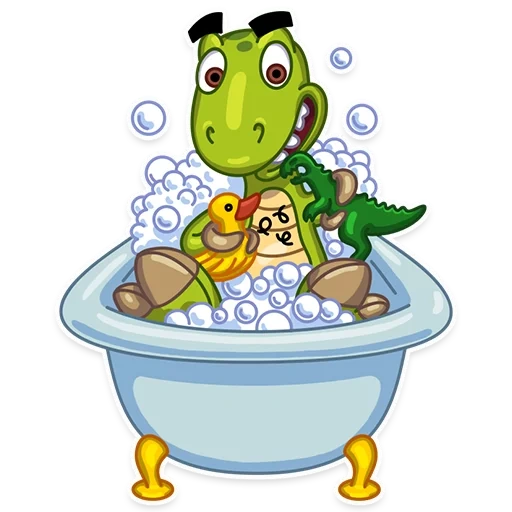 rex, der frosch im badezimmer, krokodil in der badewanne, der frosch wäscht, frosch badezimmer