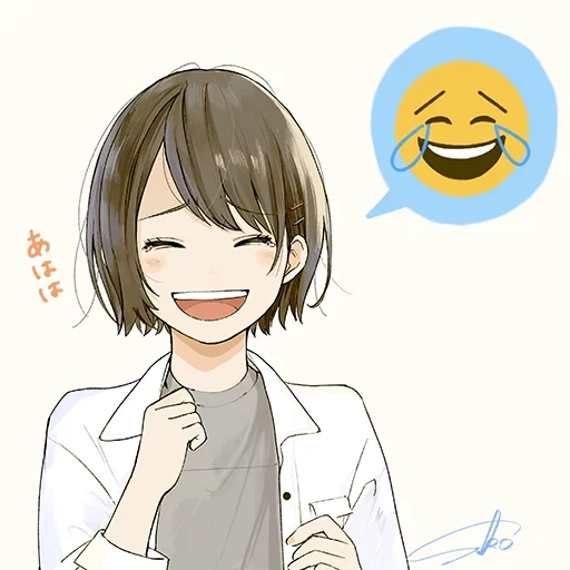 paket emoji anime, anime senyum emosional, emoji anime girl, anime senyum guru