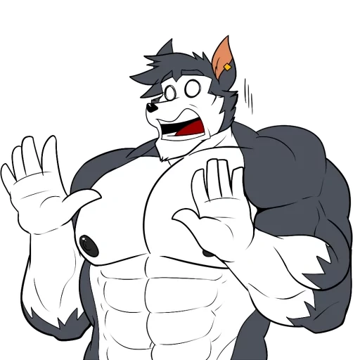animation, muscle, muscle wolf, fur affinity, fourier transform wobble