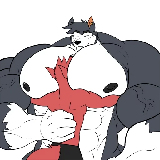 animation, furry, muscle growth, fur affinity, mordecai muscle growth