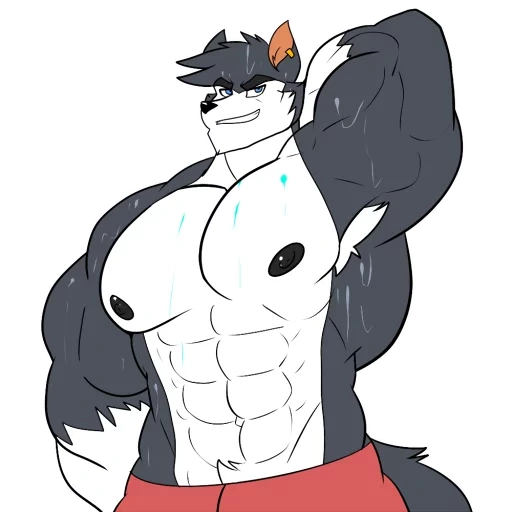 muscle, muscle growth, demi beast, fur affinity, muscle growing rabbit
