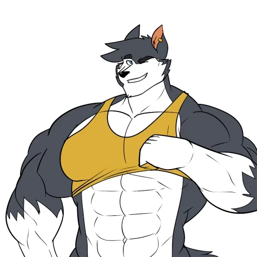 furry, muscle, fur affinity, muscle growth brett, fox mcleod pitches