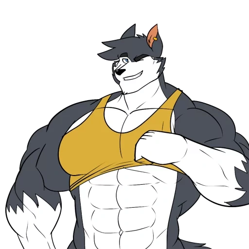 furry, muscle, fur affinity, muscle growth брэтт, фокс макклауд качок