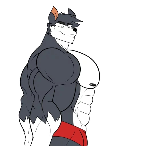 muscle, muscle gut, muscle wolf, fur affinity, panda melempar fury