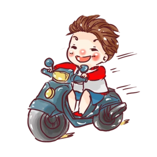 мальчик, иллюстрация, маленький мальчик, ребенок мотоциклист, арт баки барнс мотоцикле