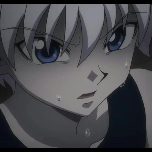 anime, killua, killoi, killua está llorando, personajes de anime