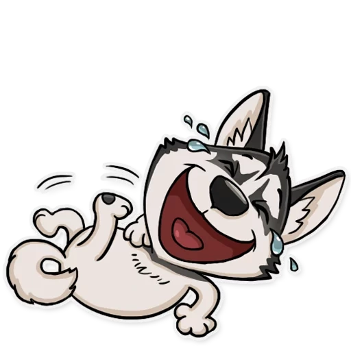 husky, desenho animado husky, husky tímido