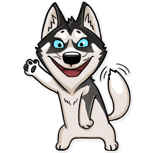 hesky, husky e, husky cartoon, husky cartoon, pola husky ceria