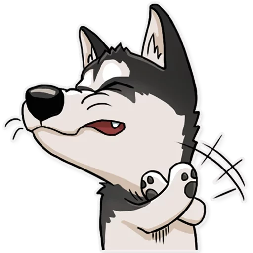 husky, motif husky, cartoon husky, cartoon husky