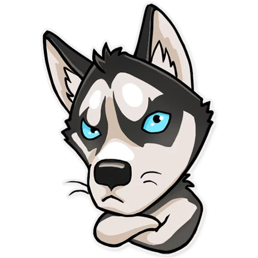 husky, cartoon husky, volkov pavel, motif husky, cartoon husky