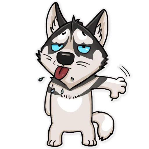 husky, husky e, caricatura de husky, caricatura de husky