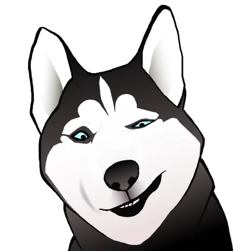 husky, husky dog, alaskan husky, muzzle husky cartoon