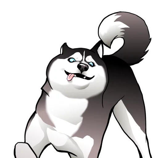 husky, caricatura de husky, husky husky, perro husky, caricatura de husky