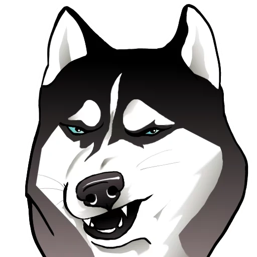 rauque, dessin animé, chien husky