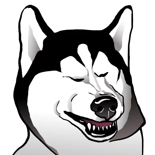 husky, cartoon husky, cane husky, faccia da cartone animato husky, cane husky stilizzato