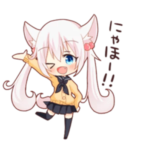 anime, anime neko, art de l'anime, personnages d'anime, anime necopara chibi